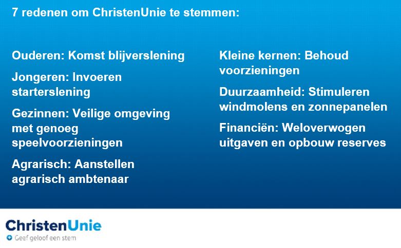 7 redenen om CU te stemmen